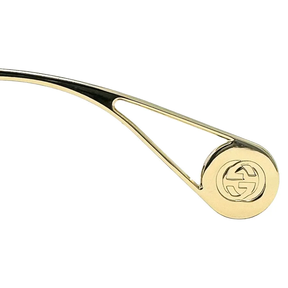 Gucci Sunglasses Oversized Square GG‎ LOGO Brown Acetate Gold Wire Frames NEW